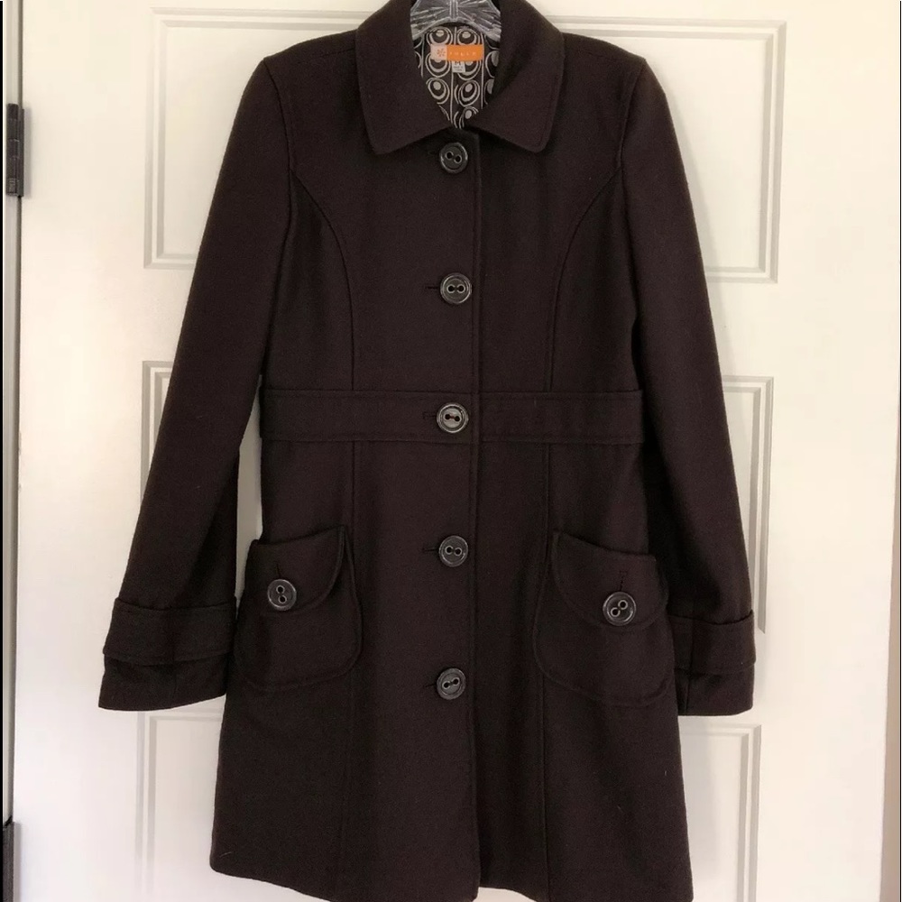 Tulle Wool Coat Woman’s Medium Chocolate Brown